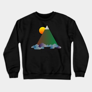 COLORFUL MOUNTAINS, GEOMETRIC LANDSCAPE COLORFUL Crewneck Sweatshirt